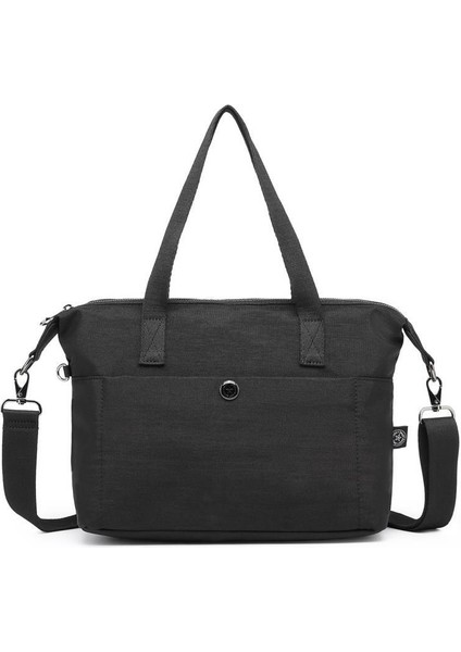 Nano Metalik Kumaş Kadın Omuz Çantası BC 3127 - Metalik Siyah