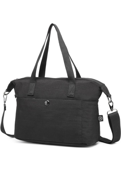 Nano Metalik Kumaş Kadın Omuz Çantası BC 3127 - Metalik Siyah modelleri