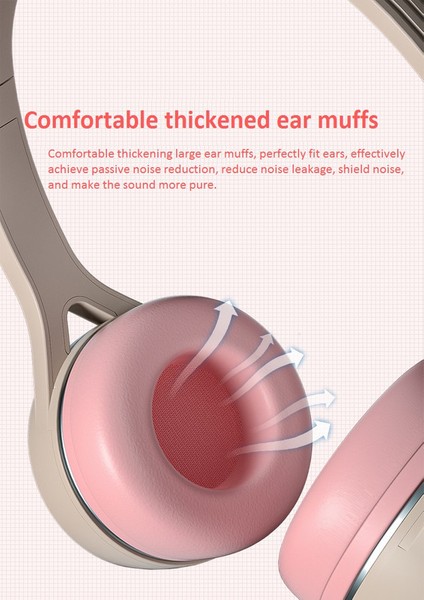 Sevimli Kedi Kulakları Çocuk Kafaya Monte Kablolu Kulaklıklar (Yurt Dışından) fırsatları