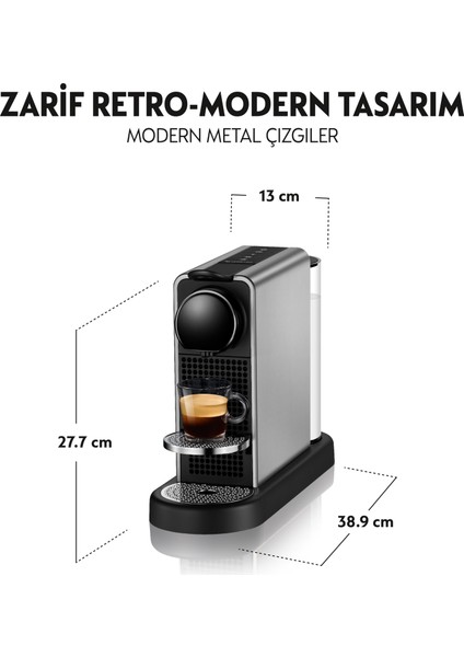 C140 Citiz Platinum Paslanmaz Çelik Kapsüllü Kahve Makinesi