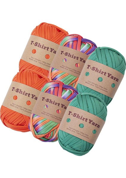 6x T Gö Ipliği El Örgü El Sanatları Tığ Işıkanabilir Çanta Yapımı Malzemesi B (Yurt Dışından)