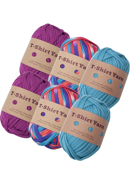 6x T Gö Ipliği El Örgü El Sanatları Tığ Işıkanabilir Çanta Yapımı Malzemesi C (Yurt Dışından)