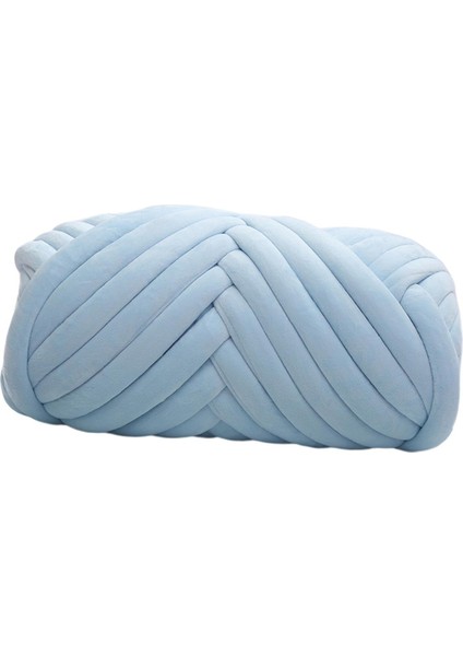 1kg Kadife Tıknaz Iplik Kol Örgü Rahat Yıkanabilir Halı Yapımı Jumbo Açık Mavi (Yurt Dışından)