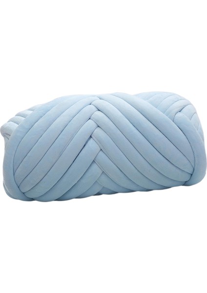 1kg Kadife Tıknaz Iplik Kol Örgü Rahat Yıkanabilir Halı Yapımı Jumbo Açık Mavi (Yurt Dışından) fırsatları