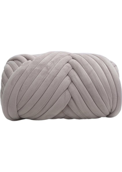 1kg Kadife Tıknaz Iplik Kol Örgü Rahat Yıkanabilir Halı Yapımı Jumbo Açık Gri (Yurt Dışından) fırsatları