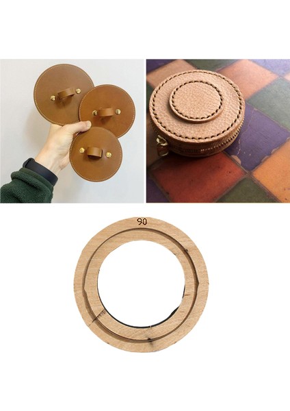 El Yapımı Craft Çantalar Için Yuvarlak Kalı Doğal Ahşap Tabanlı Kesimler 90MM (Yurt Dışından)