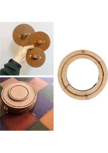 El Yapımı Craft Çantalar Için Yuvarlak Kalı Doğal Ahşap Tabanlı Kesimler 90MM (Yurt Dışından)