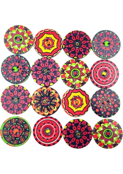 100 Çiçek Ahşap Düğ Flatback Dekoratif Dıy Yapımı Için Ş Dekor Kırmızı 20MM (Yurt Dışından)