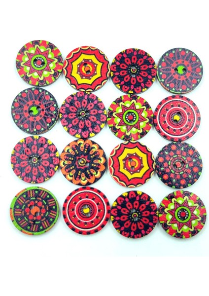 100 Çiçek Ahşap Düğ Flatback Dekoratif Dıy Yapımı Için Ş Dekor Kırmızı 20MM (Yurt Dışından)