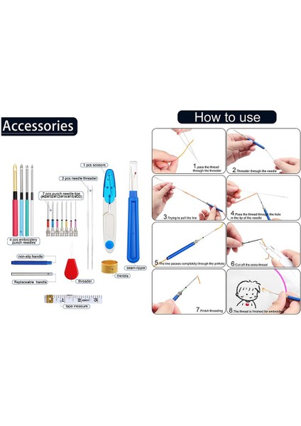 Nakış Dıy Ş Aksesuar 3 ile Punch (Yurt Dışından) fiyatları