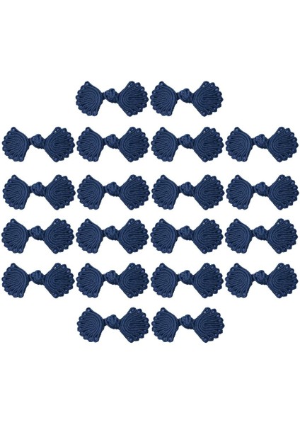 20 Çift Yaprak Tasarım Çin Knot Kapakları Hanfu Çanta Kostüm Bağlantı Elemanları Donanma (Yurt Dışından)