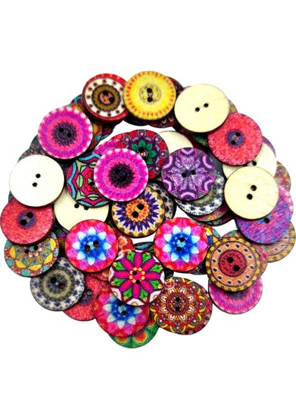 100 Çiçek Ahşap Düğ Flatback Dekoratif Dıy Ş Ş 20MM Için (Yurt Dışından)