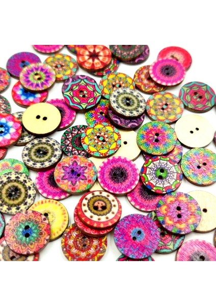 100 Çiçek Ahşap Düğ Flatback Dekoratif Dıy Ş Ş 20MM Için (Yurt Dışından)