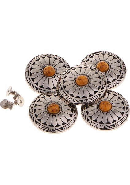 5 Vintage Çiçekli Perçinler (Yurt Dışından)