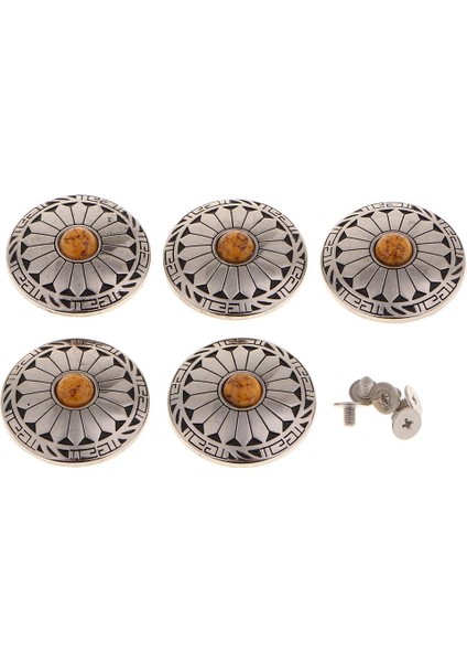5 Vintage Çiçekli Perçinler (Yurt Dışından)