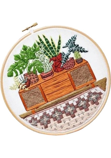 Dıy El Yapımı Nakış Başlangıç Bitkiler Damgalı Çapraz Ş EC008 (Yurt Dışından)