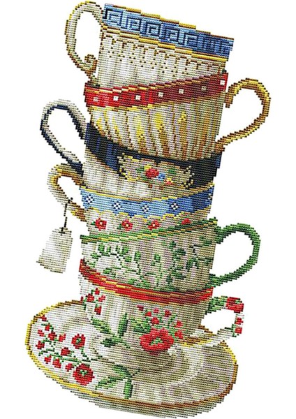 Dıy Damgalı Ş Fincanı Öncesi Noel Hediyesi 28 × 42CM 14CT (Yurt Dışından)
