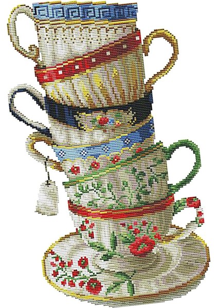 Dıy Damgalı Ş Fincanı Öncesi Noel Hediyesi 28 × 42CM 14CT (Yurt Dışından) fiyatları