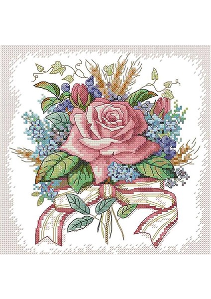 Çiçek Damgalı Kanaviçe Çapraz Ş 11 35 × 35CM 11CT (Yurt Dışından)