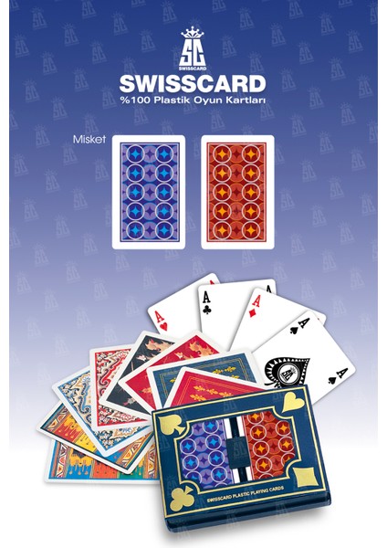 Sc Swısscard -Misket Desenli Plastik Oyun Kartı