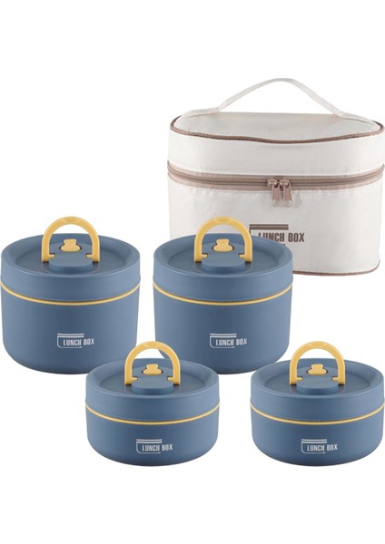 4 Yalıı Öğle Ği Kutusu Öğle Ği Kapları Snack Box Bento Box For Blue (Yurt Dışından)