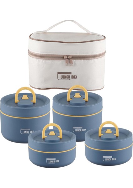 4 Yalıı Öğle Ği Kutusu Öğle Ği Kapları Snack Box Bento Box For Blue (Yurt Dışından)