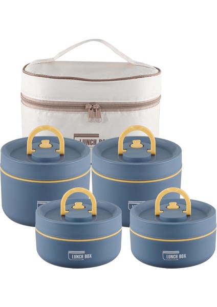 4 Yalıı Öğle Ği Kutusu Öğle Ği Kapları Snack Box Bento Box For Blue (Yurt Dışından)