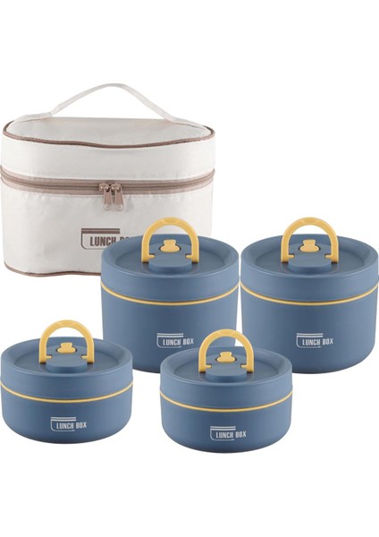 4 Yalıı Öğle Ği Kutusu Öğle Ği Kapları Snack Box Bento Box For Blue (Yurt Dışından)