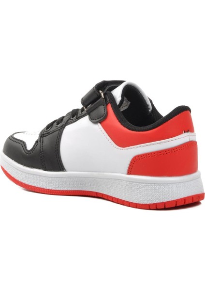 Sloga-F Siyah-Beyaz-Kırmızı Cırtlı Çocuk Sneaker fırsatları