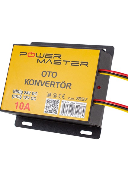 Powermaster 24-12 Volt 10 Amper Oto Konvertör 24 Volt 12 Volt Düşürücü Dönüştürücü