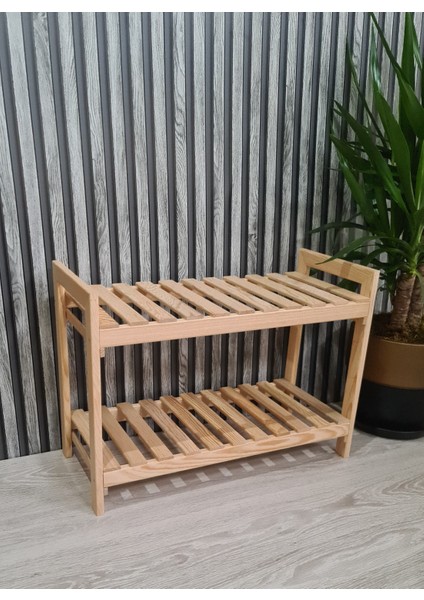 2'li Ahşap Ayakkabılık,banyo Düzenleyici Raf, Çiçeklik 60*25*40 fırsatları
