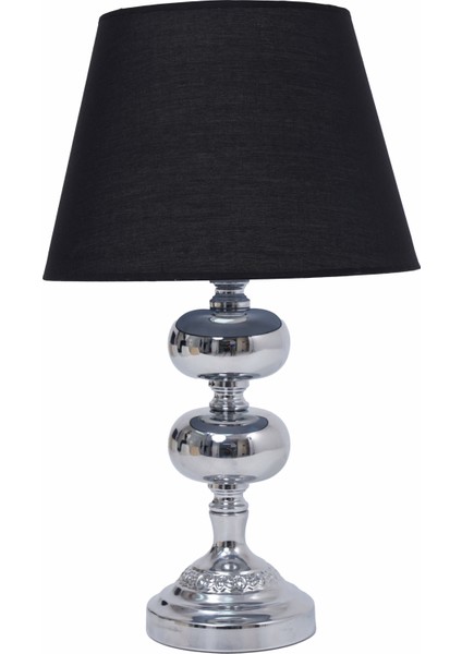 TH-250097 - Krom Renk Metal Toplu Ayaklı Abajur Masa Lambası