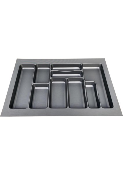 Versa Antrasit Dokulu Çekmece Içi Kare Plastik Kaşıklık 75 x 49