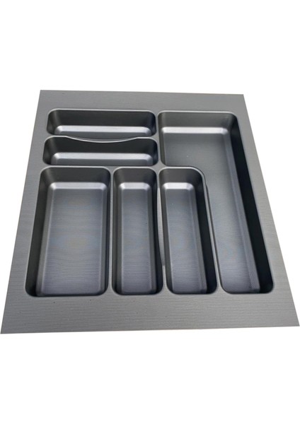 Versa Antrasit Dokulu Çekmece Içi Kare Plastik Kaşıklık 47 x 49