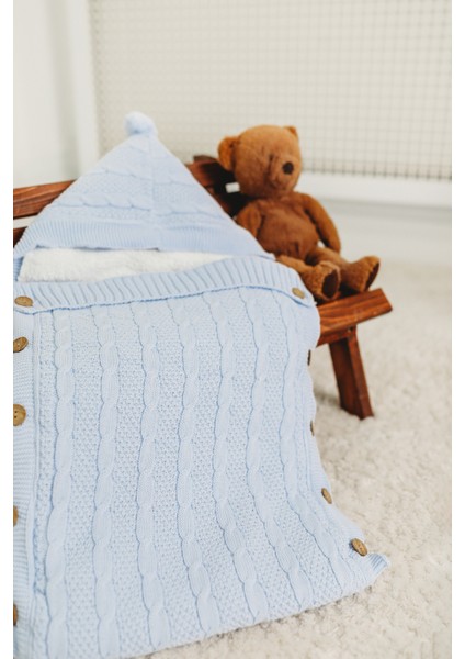 Bebek Kundağı Kişiye Özel Nakış Işlemeli Isim Triko Mavi Örgülü Içi Peluş Örgülü Yenidoğan Kundak fiyatları