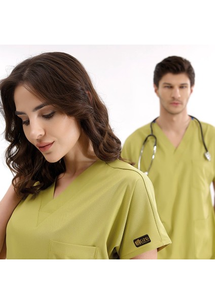 Antep Fıstığı Likralı Üniforma Takımlar Yüksek Kaliteli Likralı Scrubs