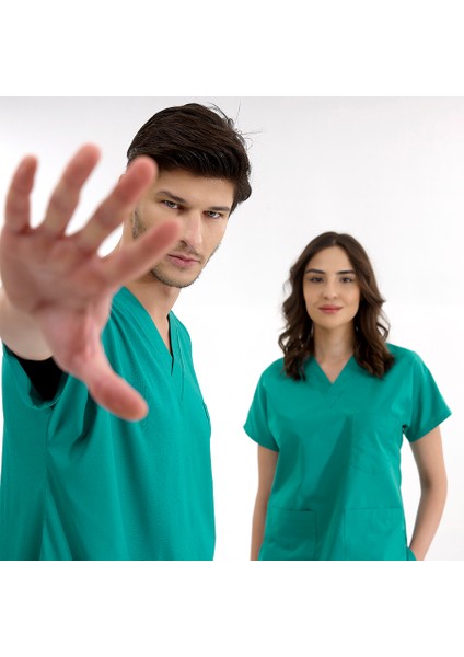 Ameliyathane Yeşili Lüks Likralı Üniforma Takımlar Yüksek Kaliteli Likralı Scrubs fırsatları
