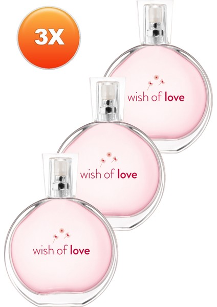 Wish Of Love Edt 50 Ml Bayan Parfüm 3 Adet