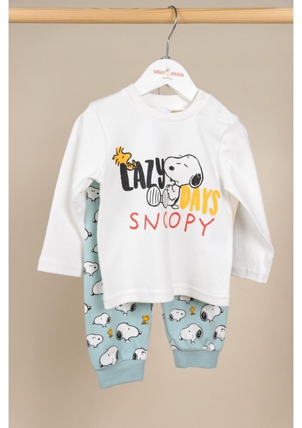 09-36 Ay Erkek Bebek Ekru Renk Snoopy Lisanslı Takım indirimleri