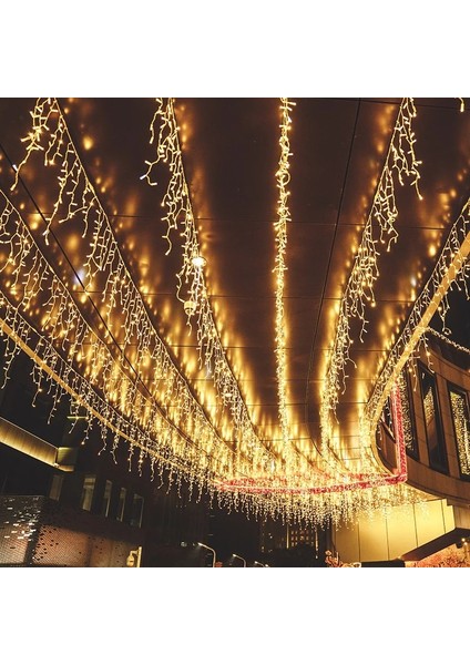 4 Metre 18 Dallı Saçak Perde LED Işık 18 Dallı Saçak LED Işık Gün Işığı Salkım LED Işık Eklemeli
