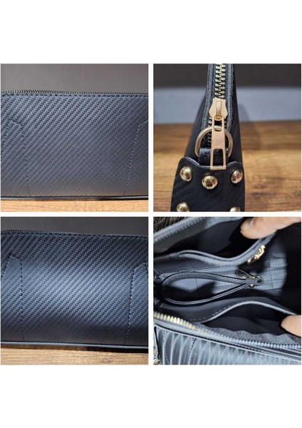 Kadın Siyah El Askılı Portföy Clutch