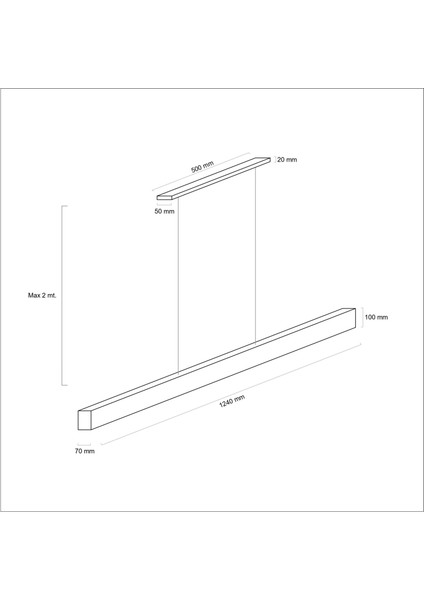 Ahşap Aydınlatma Lineer 3000K(GÜN Işığı) Sarkıt LED Armatür Linear Aydınlatma