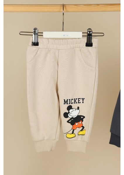 06-24 Ay Erkek Bebek Füme Renk Mickey Mouse Lisanslı Takım indirimleri
