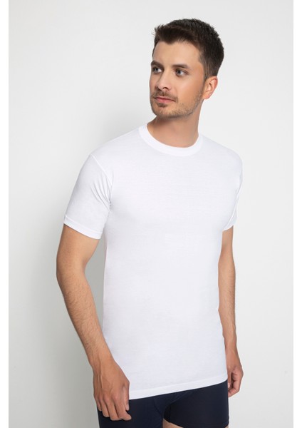 - 2 Adet 100 % Pamuk Penye Süprem Likralı Amerikan Yaka Kısa Kollu Atlet-T-Shirt- 910 modelleri