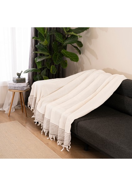 Naturel Koltuk Örtüsü/şalı Ekru