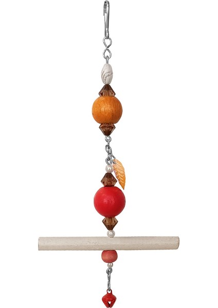 Askılı Iri Renkli Boncuklu ve Tünekli Kuş Oyuncağı 10-20 cm
