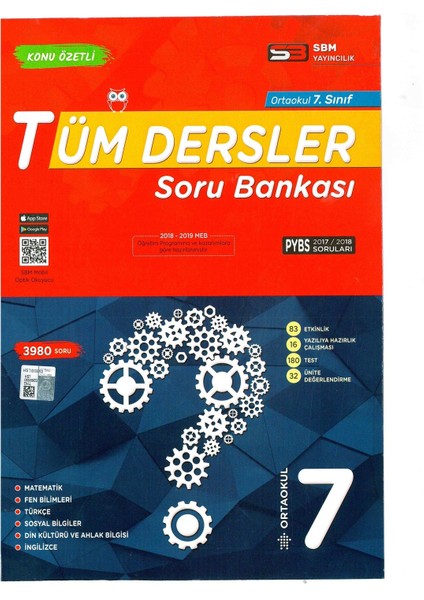 Sbm Yayınları Tüm Dersler Soru Bankası 7. Sınıf