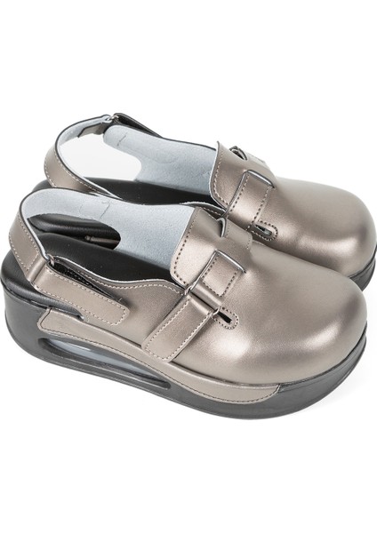 Cırtlı Arkadan Bantlı Kurşun Rengi Air Max Sabo Terlik