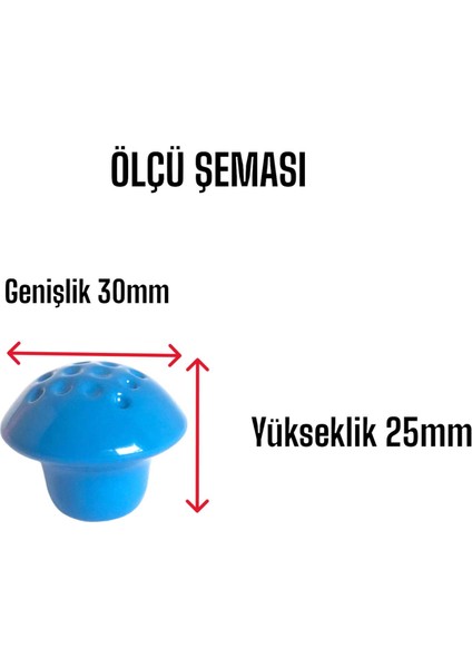 Mavi Noktalı Mantar Düğme Kulp Çocuk Bebek Mobilya Çekmece Dolap Kapak Kulbu Metal Kulp Aksesuarları Vidalı