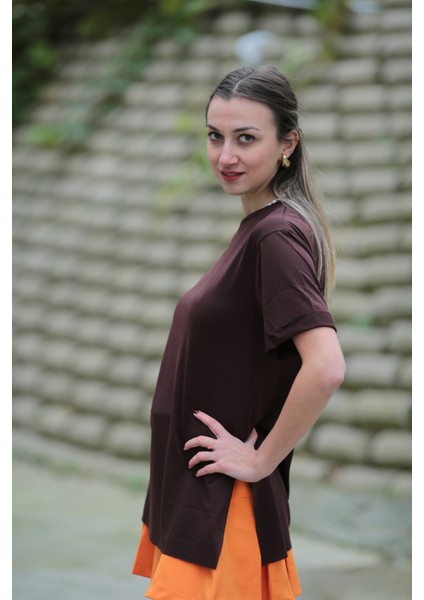 Yırtmaçlı Oversize T-Shirt modelleri